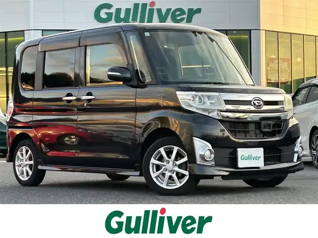 ダイハツ タント カスタム X SA 島根県 2013(平25)年 11.7万km ブラックマイカメタリック 登録時走行距離116931km/ワンオーナー/社外ナビ（carozzeria AVIC-HR2088）/ワンセグTV・AM・FM/両側スライドドア/純正アルミホイール/純正フロアマット/アイドリングストップ/ウィンカーミラー/プッシュスタート/フォグランプ/ドアバイザー/LEDライド