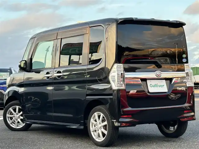 ダイハツ タント カスタム X SA 島根県 2013(平25)年 11.7万km ブラックマイカメタリック 登録時走行距離116931km/ワンオーナー/社外ナビ（carozzeria AVIC-HR2088）/ワンセグTV・AM・FM/両側スライドドア/純正アルミホイール/純正フロアマット/アイドリングストップ/ウィンカーミラー/プッシュスタート/フォグランプ/ドアバイザー/LEDライド