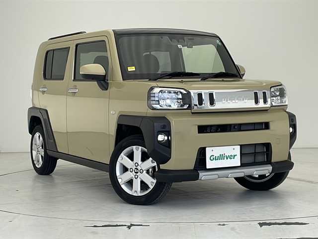 ダイハツ タフト G クロムベンチャー 沖縄県 2021(令3)年 1.2万km サンドベージュメタリック 社外ナビ(CN-HA01WD)/(フルセグＴＶ　ＤＶＤ再生　ＢＴ接続)/アラウンドビューモニター　/ドライブレコーダー　/コーナーセンサー　/ガラスルーフ　/ＬＥＤオートライト　/オートマチックハイビーム　/シートヒーター　/ＥＴＣ