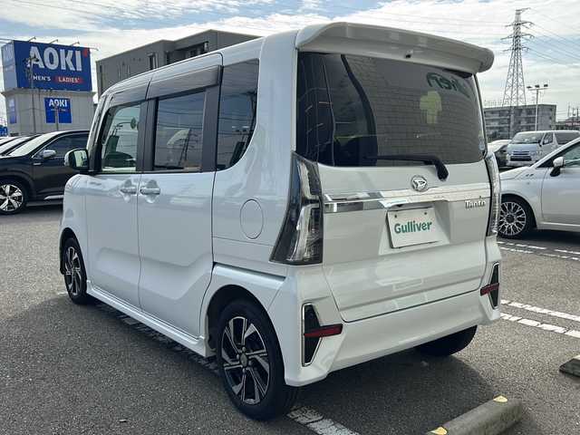 ダイハツ タント カスタム X 石川県 2019(令1)年 7万km シャイニングホワイトパール 純正大型ナビ/（CD/DVD/BT/フルセグTV）/バックカメラ/ハーフレザーシート/前席シートヒーター/両側パワースライドドア/衝突軽減ブレーキ/レーンキーピングサポート/コーナーセンサー/LEDヘッドライト/AUTOライト/ETC/保証書/取扱説明書