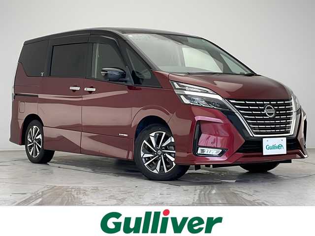 日産 セレナ ハイウェイスター 愛知県 2020(令2)年 3.7万km マルーンレッド 2トーン 衝突軽減システム/純正10型ナビ/フリップダウンモニター/全方位カメラ/両側パワースライドドア/クルーズコントロール/フルセグ/CD DVD/Bluetooth/バックカメラ/コーナーセンサー/純正アルミホイール/ブラインドスポットモニター/LEDヘッドライト/オートライト/ドライブレコーダー/ETC/ステアリングスイッチ/スマートキー/プッシュスタート