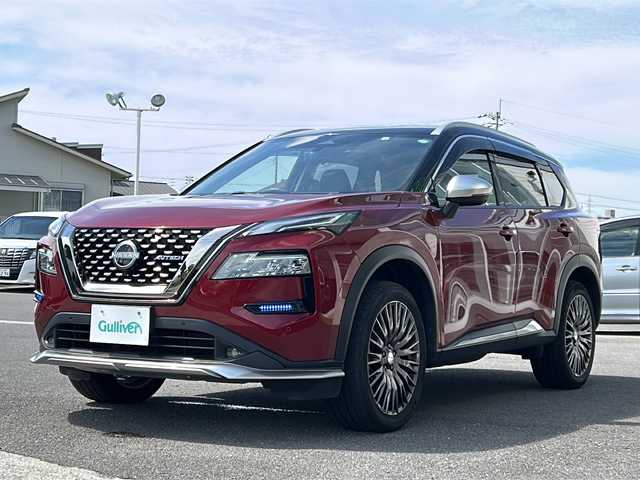 日産 エクストレイル オーテック e－4ORCE 香川県 2022(令4)年 3.3万km 赤／黒 純正12.3インチコネクトナビ/フルセグTV/アラウンドビューモニター/電動リアゲート/D/Nパワーシート/全席シートヒーター/前後コーナーセンサー/デジタルルームミラー/BSM/ステアリングヒーター/ETC