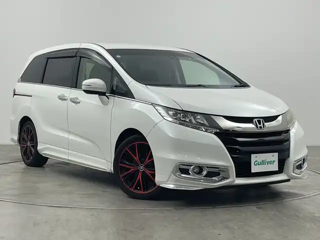 ホンダ オデッセイ アブソルート 20thアニバーサリー 群馬県 2014(平26)年 7.4万km ホワイトオーキッドパール 純正ナビ　純正１２型後席モニター　衝突被害軽減ブレーキ　バックカメラ　クルーズコントロール　アイドリングストップ　両側電動スライドドア　パワーシート　オートライト　ＬＥＤヘッドライト　禁煙車