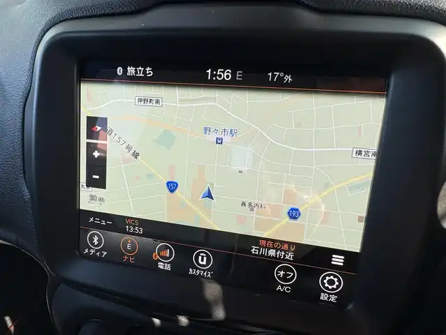 クライスラー・ジープ ジープ レネゲード 石川県 2018(平30)年 6.3万km 白 ワンオーナー/4WD/純正メモリナビ/　Bluetooth・AM/FM・USB・AUX/バックカメラ/ビルトインETC/前後ドライブレコーダー/クルーズコントロール/ブラインドスポットモニター/ルーフレール/純正アルミホイール/アンチロック・ブレーキ・システム/横滑り防止装置/コーナーセンサー/レーンキープアシスト/盗難防止装置/ダウンヒルアシストコントロール/パーキングアシスト/エアバッグ（W+サイド）/カーテンエアバッグ/スマートキー