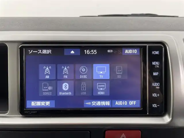 トヨタ ハイエース GL 群馬県 2023(令5)年 1.2万km ブラックマイカ パノラミックビューモニター/デジタルインナーミラー/純正フリップダウンモニター/＝＝＝＝＝/純正7インチナビ/・AM/FM/CD/DVD/SD/Bluetooth/フルセグTV/＝＝＝＝＝/デジタルインナーミラー　パノラミックビューモニター　純正フリップダウンモニター　純正７型ナビ　前後ドライブレコーダー　電動スライドドア　プッシュスタート　スマートキー　ＡＣ１００Ｖ電源　ＥＴＣ　禁煙車