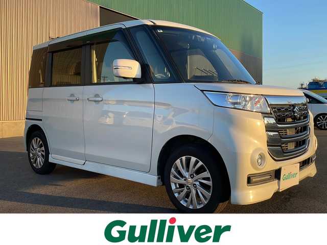 スズキ スペーシア カスタム Z 新潟県 2017(平29)年 6.7万km ピュアホワイトP 前後ドラレコ/純正ナビ/アラウンドビューモニター/CD/DVD/Bluetooth/フルセグTV/プッシュスタート/スマートキー/14インチ純正アルミホイール/デュアルカメラブレーキサポート/ユーティリティパッケージ/両側パワースライドドア/電動格納ミラー