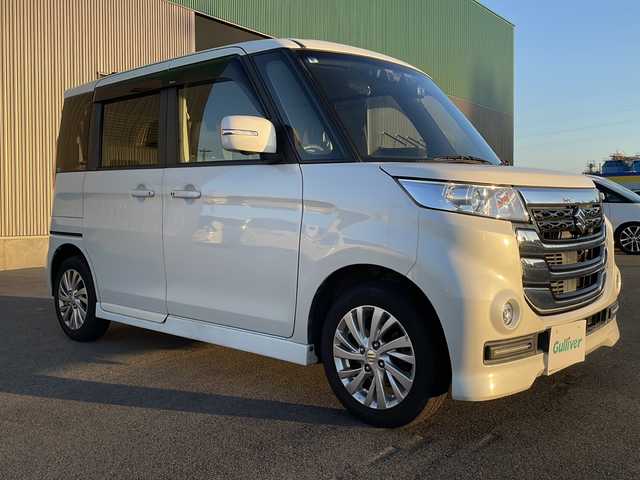 スズキ スペーシア カスタム Z 新潟県 2017(平29)年 6.7万km ピュアホワイトP 前後ドラレコ/純正ナビ/アラウンドビューモニター/CD/DVD/Bluetooth/フルセグTV/プッシュスタート/スマートキー/14インチ純正アルミホイール/デュアルカメラブレーキサポート/ユーティリティパッケージ/両側パワースライドドア/電動格納ミラー