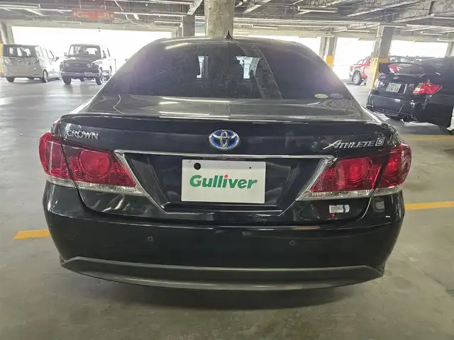 トヨタ クラウン ハイブリッド アスリートS 宮崎県 2013(平25)年 6.6万km 黒 〇純正8インチナビ/〇フルセグTV/〇ビルトインETC/〇バックカメラ/〇アドバンスパッケージ/・レーダークルーズコントロール/・プリクラッシュセーフティ/・インテリジェントクリアランスソナー/バックソナー/〇アイドリングストップ/〇HIDヘッドランプ/〇オートライト/〇LEDフロントフォグランプ/〇OP純正18インチアルミ/〇革巻きステアリング/〇シートヒーター/〇パワーシート/〇左右独立温度調整オートエアコン/〇スマートエントリー/〇禁煙車