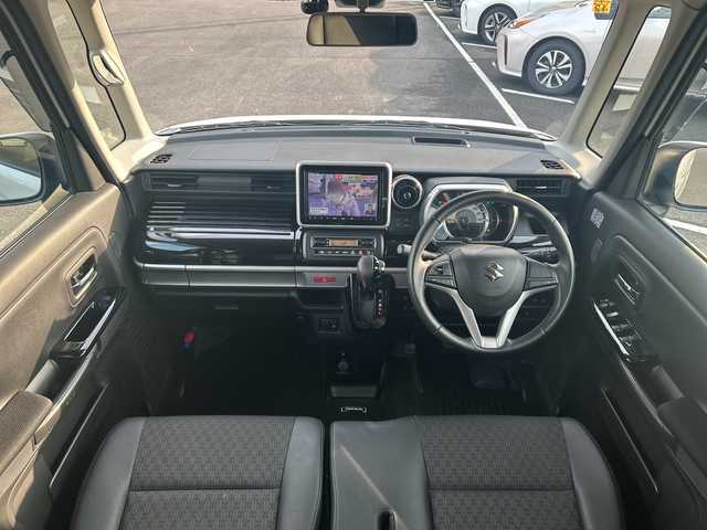 スズキ スペーシア カスタム HYBRID XS 佐賀県 2018(平30)年 9.8万km ピュアホワイトP 純正8インチナビ/全方位カメラ/両側パワースライドドア/D席シートヒーター/ハーフレザーシート/ヘッドアップディスプレイ/後方コーナーセンサー/ビルトインETC/前方ドライブレコーダー/LEDヘッドライト/オートライト/純正15インチアルミホイール/純正フロアマット/スペアキー/取扱説明書