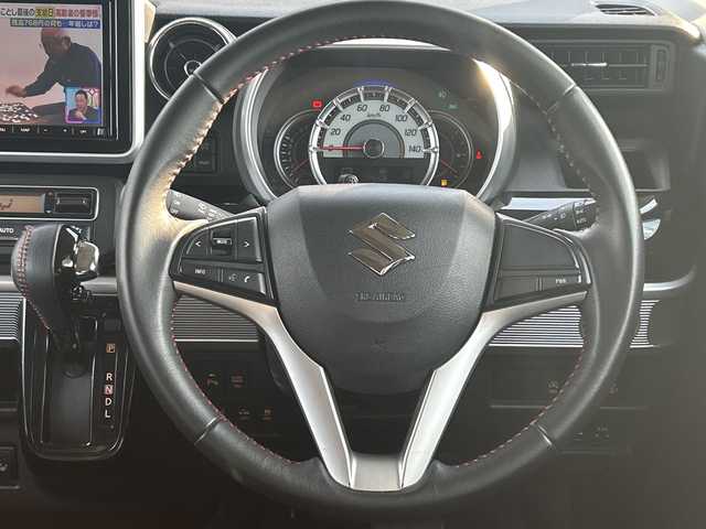 スズキ スペーシア カスタム HYBRID XS 佐賀県 2018(平30)年 9.8万km ピュアホワイトP 純正8インチナビ/全方位カメラ/両側パワースライドドア/D席シートヒーター/ハーフレザーシート/ヘッドアップディスプレイ/後方コーナーセンサー/ビルトインETC/前方ドライブレコーダー/LEDヘッドライト/オートライト/純正15インチアルミホイール/純正フロアマット/スペアキー/取扱説明書