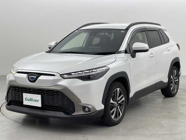 トヨタ カローラ クロス ハイブリッド Z 福島県 2021(令3)年 4.2万km プラチナホワイトパールマイカ ワンオーナー　/純正ＤＡ　/全方位カメラ　/ドラレコ　/ＥＴＣ　/ＡＣＣ　/コーナーセンサー　/ＴＳＳ　/衝突軽減　/レーンキープ　/ＢＳＭ　/ＰＫＳＢ　/ハーフレザー　/パワーシート　/シートヒーター　/パワーバックドア　/ＬＥＤ