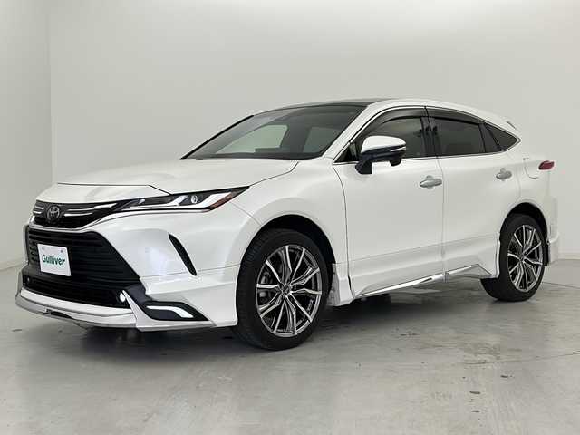 トヨタ ハリアー Z レザーパッケージ 宮城県 2021(令3)年 5.5万km ホワイトパールクリスタルシャイン 調光パノラマルーフ/モデリスタエアロ（フロント.サイド.リア）/JBLプレミアムサウンド/トヨタセーフティーセンス/・レーダークルーズコントロール/・ブラインドスポットモニター/・プリクラッシュセーフティーシステム/・レーントレーシングアシスト/・オートマチックハイビーム/・ヘッドアップディスプレイ/デジタルインナーミラー（ドラレコ付SD無）/12.3インチメーカーオプションナビ/・BT.USB.Miracast/バックモニター/フルセグTV/レザーシート/・前席パワーシート（D席シートメモリー）/・前席シートヒーター/・前席エアーシート/電動リアゲート/ステアリングヒーター/革巻きステアリング/ステアリングスイッチ/ビルトインETC2.0/プッシュスタート/スマートキー2個/電動パーキングブレーキ/純正フロアマット/LEDヘッドライト/LEDフォグランプ/社外20インチアルミホイール/純正ドアバイザー