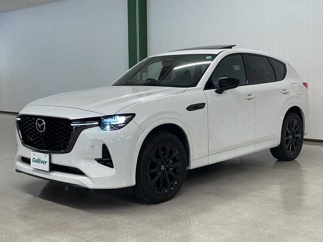 マツダ ＣＸ－６０ XD HV エクスクルーシブスポーツ 熊本県 2023(令5)年 1.8万km パール サンルーフ/純正メモリナビ（ラジオ/フルセグ/ＢＴ/スマホ連携）/全方位カメラ/前後ドライブレコーダー/BOSEサウンド/ＥＴＣ/レーダークルーズコントロール/Ｄ・Ｎ席シートヒーター・エアシート/後席シートヒーター/パワーシート/パワーバックドア/メモリシート/デュアルエアコン/レーンキープアシスト/衝突軽減システム/横滑り防止装置/交通標識認識システム/ブラインドスポットモニター/前後コーナーセンサー/スマートキー/ステアリングスイッチ/電動パーキングブレーキ（オートホールド付き）/ＬＥＤヘッドライト/オートライト/社外フロアマット/純正20インチＡＷ