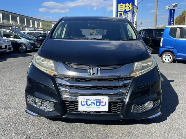 ホンダ オデッセイ アブソルート EX 山形県 2014(平26)年 10.5万km クリスタルブラックパール (株)IDOMが運営する【じしゃロン山形店】の自社ローン専用車両になります。/こちらは現金またはオートローンご利用時の価格です。/自社ローンご希望の方は別途その旨お申付け下さい。/純正SDナビ/（CD/DVD/BT/TV）/バックカメラ/両側パワースライドドア/フリップダウンモニター/クルーズコントロール/ETC/パドルシフト/アイドリングストップ/横滑り防止/社外レーダー/ドライブレコーダー/D席パワーシート/ブラインドスポット/革巻きステアリング/プッシュスタート/スマートキー/ウィンカーミラー/フォグランプ/ドアバイザー