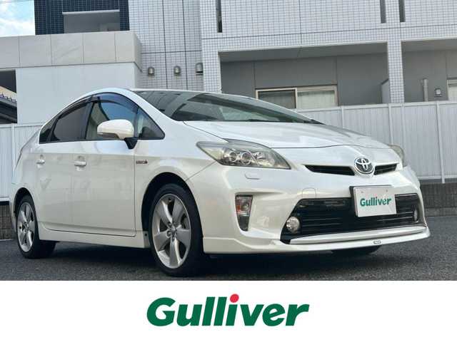 トヨタ プリウス G ツーリングセレクション 愛知県 2013(平25)年 10.1万km ホワイトパールクリスタルシャイン 純正HDDナビ(FM/AM/CD/DVD/BT/フルセグ)/モデリスタエアロ/バックカメラ/パワーシート(D席)/ハーフレザーシート/LEDヘッドライト/フォグランプ/純正AW17インチ/電動格納ミラー/純正フロアマット/ETC/クルーズコントロール/トノカバー/プッシュスタート/スマートキー・スペアキー１本/ステアリングリモコン/ABS/取扱説明書・保証書