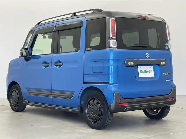スズキ スペーシア ギア HYBRID XZ 富山県 2019(平31)年 2.1万km ブリスクブルーメタリック/ガンメタリック2トーンルーフ 純正ナビ【CN-RZ746W】/(AM/FM/CD/DVD/SD/USB/BT)/フルセグTV/アラウンドビューモニター/ヘッドアップディスプレイ/両側パワースライドドア/衝突被害軽減ブレーキ/レーンキープアシスト/オートマチックハイビーム/LEDヘッドライト/リアパーキングセンサー/前席シートヒーター/ドライブレコーダー/ビルトインETC/スマートキー×２/プッシュスタート/アイドリングストップ/純正フロアマット