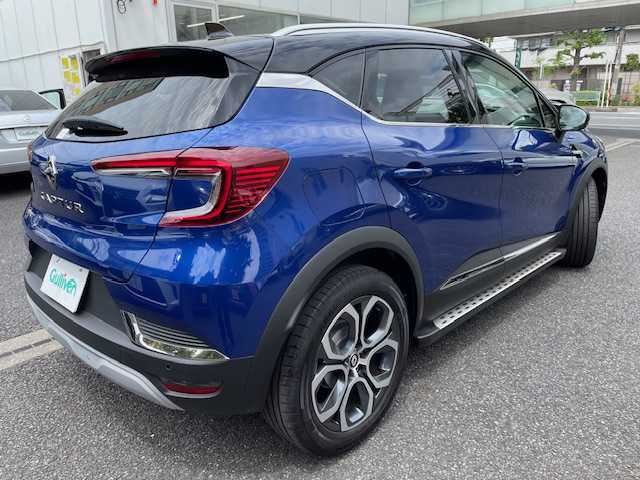 ルノー キャプチャー インテンス 東京都 2022(令4)年 1.9万km 青Ⅱ 外装：ブルーアイロンＭ/ノワールエトワールＭ/運転支援システム（安全装備）詳細は検査員記入欄参照/ワンオーナー/保証書・取説/Egプッシュスタート・スマートキー×2/マルチセンス（ドライブモード）/革巻きステア・パドルシフト・ステアヒーター・ステアリングスイッチ/アイドリングストップ/黒ハーフレザーシート・前席シートヒーター/マルチファンクションディスプレイ（純正オーディオ）/BT・AUX・USB×２・AppleCarPlay・AndroidAuto/360°カメラ・パーキングアシスト/クリアランスソナー/ビルトインETC（2.0）/外前後ドラレコ（ZDR-035KT-P）/純正18インチアルミ/フルLEDピュアビジョンヘッドライト・オートライト/サイドステップ/AUTO HOLD/シルバールーフレール/トノカバー/後席充電用USB×２/オートワイパー