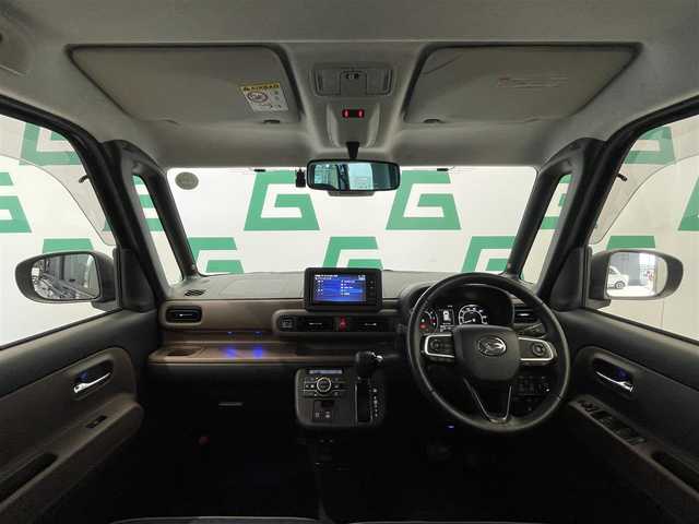 ダイハツ ムーヴ キャンバス セオリー G ターボ 鹿児島県 2022(令4)年 3.5万km レーザーブルークリスタルシャイン ・純正SDナビ（AM/FM/CD/DVD/TV/SD）/・ブルートゥース/・クルーズコントロール/・両側パワースライドドア/・衝突軽減ブレーキ/・USB/・横滑り防止装置/・アイドリングストップ/・コーナーセンサー（前後）/・純正アルミホイール/・オートライト/・ブレーキホールド/・プッシュスタート/・ハンドルスイッチ