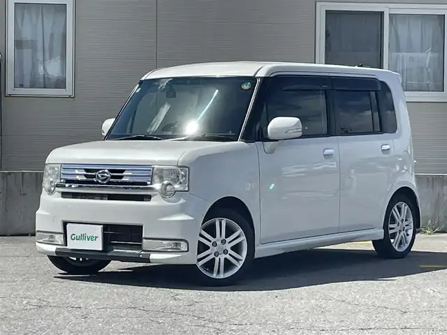 ダイハツ ムーヴ コンテ カスタム RS 青森県 2014(平26)年 7.6万km パールホワイトⅢ 4WD/ターボ/社外メモリナビ/ワンセグTV/・AM/FM/CD/DVD/BT/ETC/レーダー/ドライブレコーダー/純正15AW/純正フロアマット/ベンチシート/アイドリングストップ/盗難防止装置/スターター/保証書/取扱説明書
