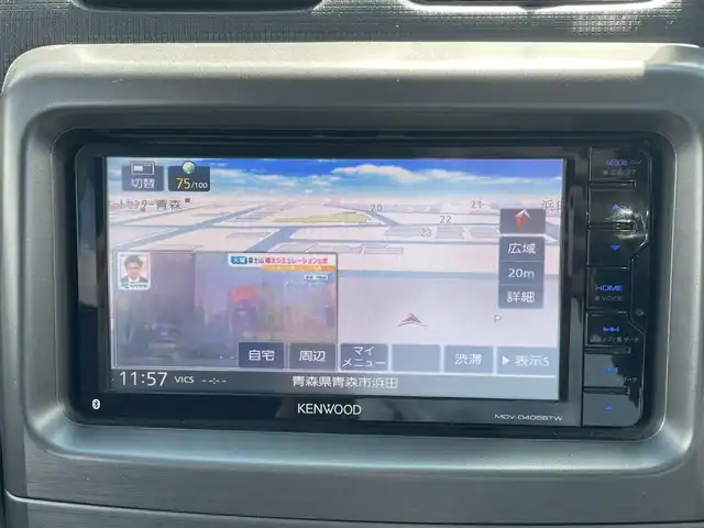 ダイハツ ムーヴ コンテ カスタム RS 青森県 2014(平26)年 7.6万km パールホワイトⅢ 4WD/ターボ/社外メモリナビ/ワンセグTV/・AM/FM/CD/DVD/BT/ETC/レーダー/ドライブレコーダー/純正15AW/純正フロアマット/ベンチシート/アイドリングストップ/盗難防止装置/スターター/保証書/取扱説明書