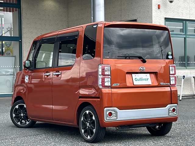 ダイハツ ウェイク G SA 愛知県 2014(平26)年 5.7万km トニコオレンジメタリック 登録時走行距離56592km/社外7インチSDナビ/(Bluetooth/フルセグTV/DVD)/バックカメラ/左サイドアンダーミラー/スマートアシスト/プリクラッシュセーフティー/先行車発進告知/誤発信抑制機能/両側パワスラ/プッシュスタート/スマートキー/(スペアキー×1)/純正フロアマット/後席サイドサンシェード/純正ラゲージマット/取説/保証書