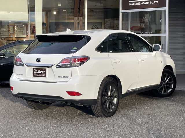 レクサス ＲＸ 450h Fスポーツ 福島県 2014(平26)年 6.6万km ホワイトノーヴァガラスフレーク 純正ナビ/サンルーフ/パワーシート（前席）/純正アルミホイール/クルーズコントロール/パワーバックドア/運転席メモリー機能付き/横滑り防止装置/純正フロアマット/ヘッドアップディスプレイ