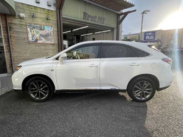 レクサス ＲＸ 450h Fスポーツ 福島県 2014(平26)年 6.6万km ホワイトノーヴァガラスフレーク 純正ナビ/サンルーフ/パワーシート（前席）/純正アルミホイール/クルーズコントロール/パワーバックドア/運転席メモリー機能付き/横滑り防止装置/純正フロアマット/ヘッドアップディスプレイ