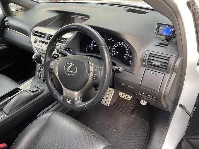 レクサス ＲＸ 450h Fスポーツ 福島県 2014(平26)年 6.6万km ホワイトノーヴァガラスフレーク 純正ナビ/サンルーフ/パワーシート（前席）/純正アルミホイール/クルーズコントロール/パワーバックドア/運転席メモリー機能付き/横滑り防止装置/純正フロアマット/ヘッドアップディスプレイ