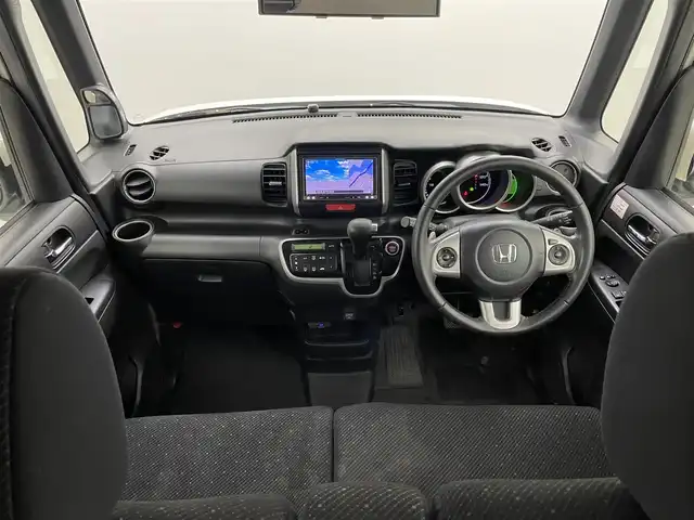 ホンダ Ｎ ＢＯＸ G ターボ Lパッケージ 岡山県 2014(平26)年 6.7万km プレミアムホワイトパール 社外ナビ/AVIC-MRZ009　/（CD/DVD/BT/フルセグ)/バックカメラ/11インチフリップダウンモニター/両側パワースライドドア/社外ドライブ　レコーダー/ETC/HIDヘッドライト/オートライト/クルーズコントロール/スペアキー