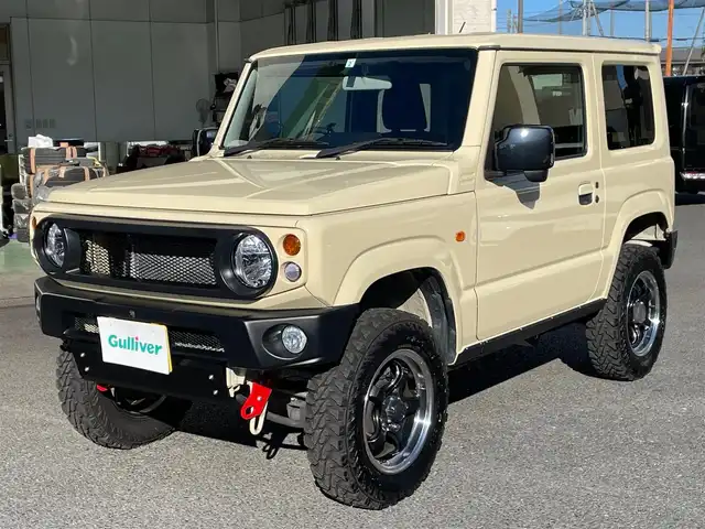 スズキ ジムニー XL 神奈川県 2019(平31)年 2.3万km シフォンアイボリーM ワンオーナー/ADVAN16インチAW/タニグチ MRSマフラー/タニグチ リフトUP/社外前後バンパー/サイドシルガード(RV4ワイルドグース)/IPFドアノブガード/5MT/社外ディスプレイオーディオ/フロントカメラ/ビルトインETC/ヒルディセントコントロール/プッシュスタート/スマートキー×2/R1/3/5/6/7年ディーラー整備記録/保証書・取説あり