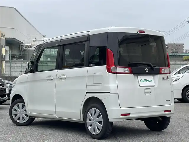 スズキ スペーシア T 兵庫県 2013(平25)年 4.5万km パールホワイト プッシュスタート/スマートキー2本/左側パワースライドドア/ドアバイザー/ウインカーミラー/ISOFIX対応/純正フロアマット/アイドリングストップ/取扱説明書