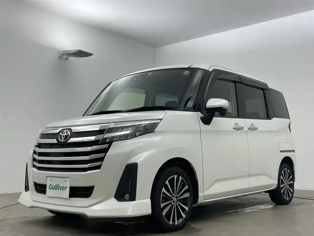 トヨタ ルーミー カスタムG－T 岡山県 2021(令3)年 2.9万km パールホワイトⅢ 純正9インチディスプレイオーディオ/（フルセグ/Bluetooth/Carplay/USB接続）/オートハイビーム/衝突軽減ブレーキ/両側電動スライドドア/レーダークルーズコントロール/バックカメラ/ビルトインＥＴＣ/ＬＥＤヘッドライト/フォグランプ/シートヒーター/純正15インチアルミホイール/サンバイザー/プッシュスタート/スマートキー×2/取扱説明書/新車保証書