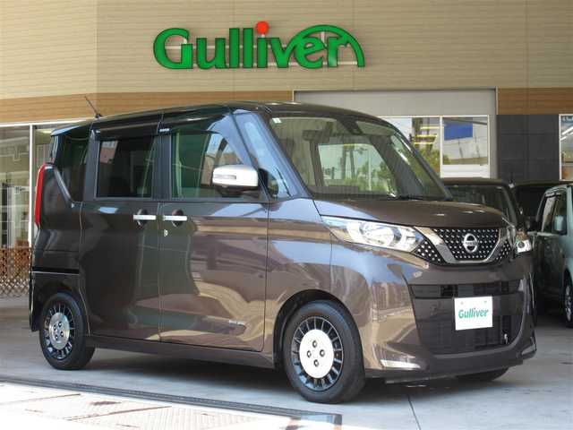 日産 ルークス オーテック 大阪府 2021(令3)年 2.9万km 茶Ⅱ メモリーナビ、フルセグＴＶ、ＣＤ、Ｂｌｕｅｔｏｏｔｈ/左ハンズフリーパワースライドドア/エマージェンシーブレーキ/アラウンドビューモニター/ハーフレザー調シート/前席シートヒーター/プッシュスタート/スマートキー/ＳＯＳコール/ロールサンシェード/シートバックテーブル/電動格納ウィンカーミラー/純正１４インチアルミホイール/プラズマクラスターリヤシーリングファン