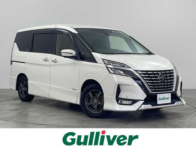 日産 セレナ ハイウェイスター V 群馬県 2020(令2)年 4万km ブリリアントホワイトパール 純正１０型ナビ　純正１１型後席モニター　全周囲カメラ　両側電動スライドドア　衝突被害軽減ブレーキ　クルーズコントロール　ＥＴＣ　ドラレコ　ＬＥＤライト　ＢＳＭ　オートライト　スマートキー　禁煙車