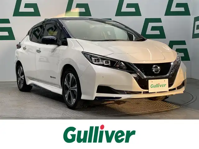 日産 リーフ X Vセレクション 鹿児島県 2021(令3)年 3.3万km ブリリアントホワイトパール/オーロラフレアブルーパール 2トーン 禁煙車/純正ナビ/(フルセグTV/Bluetooth/AppleCarPlay/AndroidAuto)/アラウンドビューモニター/デジタルインナーミラー/インテリジェント エマージェンシーブレーキ/LDW（車線逸脱警報）/ヒルスタートアシストフロント&バックソナー/標識検知機能（進入禁止）/踏み間違い衝突防止アシスト/インテリジェント BSI（後側方衝突防止支援システム）/BSW（後側方車両検知警報）/RCTA（後退時車両検知警報）/インテリジェント LI（車線逸脱防止支援システム）/インテリジェント DA（ふらつき警報）/プロパイロット/全席シートヒーター/ステアリングヒーター/ドライブレコーダー/ETC/電動格納ミラー