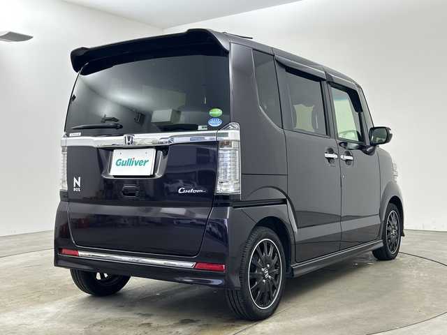 ホンダ Ｎ ＢＯＸ カスタム ターボ SSブラックSパッケージ 兵庫県 2017(平29)年 5万km パープル ・純正ナビ（フルセグ・BT・DVD）/・バックカメラ/・両側パワースライドドア/・シティブレーキアクティブシステム/・ビルトインETC/・パドルシフト/・ドライブレコーダ―/・ステアリングスイッチ/・クルーズコントロール/・スマートキー/・スペアキー/・プッシュスタート/・HIDヘッドライト/・フォグランプ/・オートライト/・ハーフレザー/・シートヒーター/・純正15インチアルミホイール/・純正フロアマット/・保証書/・取扱説明書