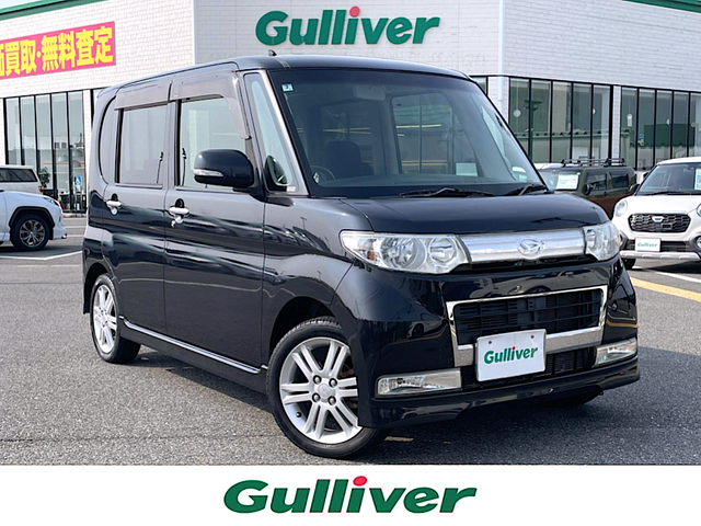 ダイハツ タント カスタム RS 鳥取県 2010(平22)年 6.6万km ブラックマイカ ４ＷＤ・ターボ車/ワンオーナー/純正ＤＰオーディオ／ＤＶＤ／ＣＤ／ＢＴ／ＵＳＢ/キセノンライト/純正フォグランプ/片側パワースライドドア/純正１５インチアルミホイール/スマートキー/ウィンカーミラー/スタットレスセット積込/（タイヤ残り溝　６部山）/フロアマット/ドアバイザー