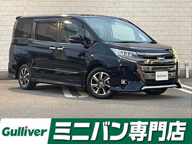 トヨタ ノア Si ダブルバイビーⅡ 福岡県 2019(令1)年 3.5万km ブラック 純正９型ＳＤナビ（フルセグＴＶ／ＣＤ／ＤＶＤ／ＢＴ）トヨタセーフティー純正フリップダウンモニター両側パワスラクルーズコントロールUSBポート純正LEDヘッドライトオートライト純正フロアマット純正16インチアルミホイールETCプッシュスタート