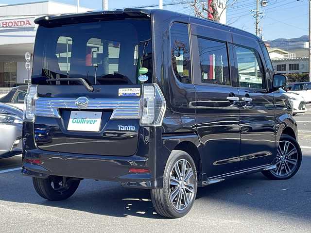 ダイハツ タント カスタムRS トップED LTD SAⅢ 長野県 2018(平30)年 4.8万km ブラックマイカメタリック 純正SDナビ/【NSZN-W69D】/　(CD/DVD/Bluetooth/TV/FM/AM)/全周囲カメラ/純正15インチアルミホイール/前方ドライブレコーダー【DRN-H68N】/両側電動スライドドア/衝突被害軽減ブレーキ/コーナーセンサー/ETC/運転席シートヒーター/純正アルミホイール/純正フロアマット/サイドエアバッグ/アイドリングストップ/オートハイビーム/オートライト/ドアバイザー/フォグランプ/スマートキー/スペアキー1本/プッシュスタート/ABS/横滑り防止装置/パワーステアリング/パワーウインドウ/取扱説明書