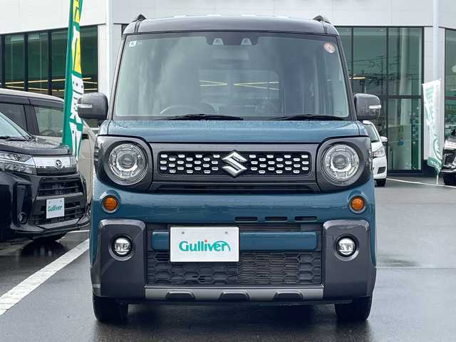 スズキ スペーシア ギア HYBRID XZターボ 長野県 2022(令4)年 1.5万km デニムブルー ガンメタリック 2トーン 禁煙車/4WD/ターボ/純正ナビ//CD/DVD/Bluetooth/フルセグTV/USB入力端子/両側パワースライドドア/前席シートヒーター/純正ビルトインETC/ルーフレール/純正AW14インチ/純正フロアマット/アイドリングストップ/レーダークルーズコントロール/衝突被害軽減システム/横滑り防止装置/レーンキープアシスト/フォグランプ/LEDヘッドライト/オートマチックハイビーム/コーナーセンサー後ろのみ/プッシュスタート/スマートキー/スペアキー
