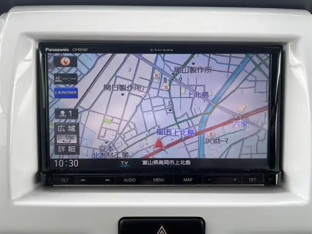 スズキ ハスラー G 富山県 2018(平30)年 7.4万km ピュアホワイトP 〇社外メモリナビ/〇フルセグTV/〇レーダーブレーキサポート/〇アイドリングストップシステム/〇シートヒーター/〇ベンチシート/〇LEDヘッドライト/〇社外１4インチアルミ（スタッドレス）/〇ウレタン製ステアリング/〇キーレス/プッシュスタート/〇禁煙車/〇純正ホイール付夏タイヤ4本有
