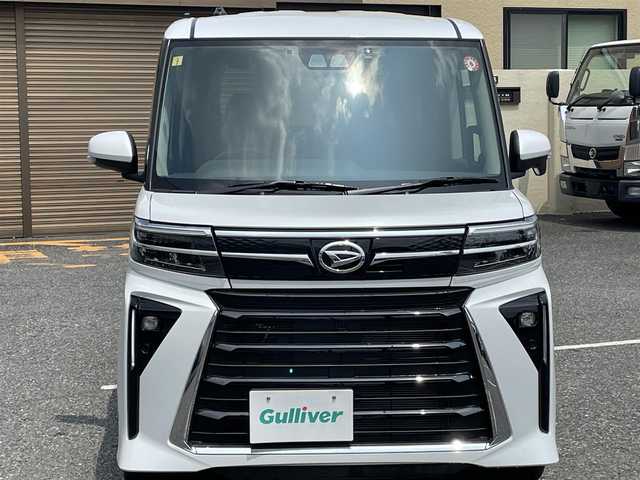 ダイハツ タント カスタム RS 千葉県 2023(令5)年 0.2万km シャイニングホワイトパール 福祉車両/助手席ウェルカムターンシート/トランククレーン式車いす収納装置/純正ナビ（Bluetooth、CD/DVD、フルセグTV）/HDMI/USB/衝突被害軽減ブレーキ/クリアランスソナー/電子パーキングブレーキ/シートヒーター/ハーフレザーシート/フォグランプ/LEDヘッドライト/オートライト/ドライブレコーダー/ETC/ドアバイザー/