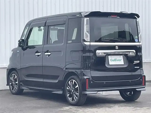 スズキ スペーシア カスタム HYBRID XS ターボ 愛媛県 2019(令1)年 2.5万km ブルーイッシュブラックパール3 両側電動スライドドア/全方位カメラ/前後録画ドライブレコーダー/社外メモリナビ/CD/DVD/BT/MSV/iPod/フルセグTV/ETC/クルーズコントロール/ハーフレザーシート/シートヒーター/コーナーセンサー/デュアルカメラブレーキサポート/車線逸脱警報機能/先行車発進お知らせ機能/後方誤発進抑制機能/車線逸脱抑制機能/誤発進抑制機能/ふらつき警報機能/ハイビームアシスト/後退時ブレーキサポート/LEDヘッドライト/オートライト/フォグランプ/純正15インチアルミホイール/純正フロアマット/プッシュスタート/スマートキー