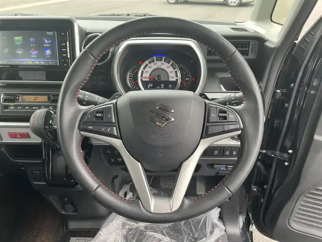 スズキ スペーシア カスタム HYBRID XS ターボ 愛媛県 2019(令1)年 2.5万km ブルーイッシュブラックパール3 両側電動スライドドア/全方位カメラ/前後録画ドライブレコーダー/社外メモリナビ/CD/DVD/BT/MSV/iPod/フルセグTV/ETC/クルーズコントロール/ハーフレザーシート/シートヒーター/コーナーセンサー/デュアルカメラブレーキサポート/車線逸脱警報機能/先行車発進お知らせ機能/後方誤発進抑制機能/車線逸脱抑制機能/誤発進抑制機能/ふらつき警報機能/ハイビームアシスト/後退時ブレーキサポート/LEDヘッドライト/オートライト/フォグランプ/純正15インチアルミホイール/純正フロアマット/プッシュスタート/スマートキー
