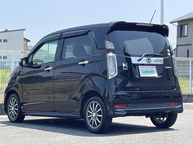 ホンダ Ｎ ＷＧＮ カスタム G Aパッケージ 群馬県 2015(平27)年 5.1万km スマートブラック シティーブレーキ/社外メモリナビ　MDV-D402BT/　(CD DVD ワンセグ Bluetooth iPod SD USB FM AM)/バックカメラ/ETC/クルーズコントロール/HIDヘッドライト/オートライト/革巻きステアリング/ステアリングスイッチ/電動格納ミラー/ハーフレザーシート/横滑り防止/純正フロアマット/ドアバイザー/社外14インチＡＷ冬タイヤ積み込み/取扱説明書/保証書/スペアキー