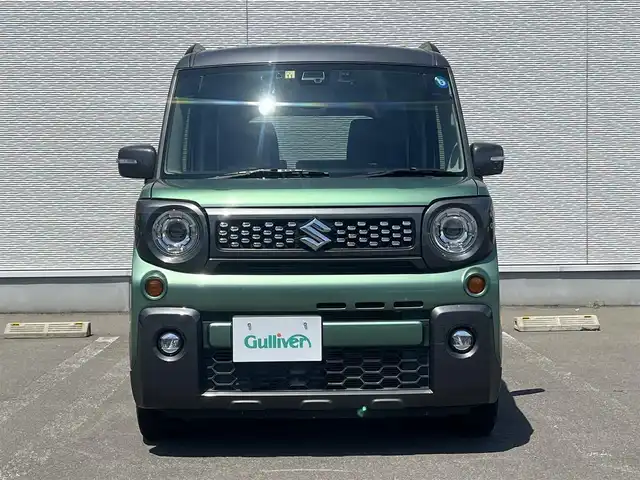 スズキ スペーシア ギア HYBRID XZターボ 秋田県 2019(令1)年 4.1万km ツールグリーンパールメタリック/ガンメタリック2トーンルーフ 社外ナビ/衝突軽減システム/両側パワスラ/ターボ/純正アルミ/LEDヘッドライト/４WD/フルセグ/バックカメラ/スマートキー/アイドリングストップ/クルーズコントロール/レーンキープアシスト/パーキングアシスト/コーナーセンサー/前席シートヒーター/ルーフレール/オートマチックハイビーム/パドルシフト/ステアリングスイッチ/ETC/純正フロアマット/純正ドアバイザー/オートライト/オートエアコン/パワーステアリング/パワーウィンドウ/電動格納ウィンカーミラー/横滑り防止/盗難防止装置/保証書/取扱説明書/記録簿