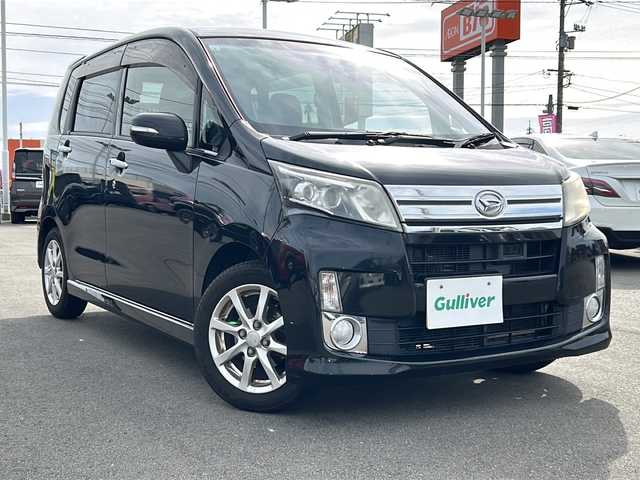 ダイハツ ムーヴ カスタム X SA 山口県 2013(平25)年 9.2万km ブラックマイカメタリック 純正メモリナビ/スマートキー/バックカメラ/LEDオートライト/衝突被害軽減ブレーキ/アイドリングストップ/横滑り防止装置/純正アルミホイール