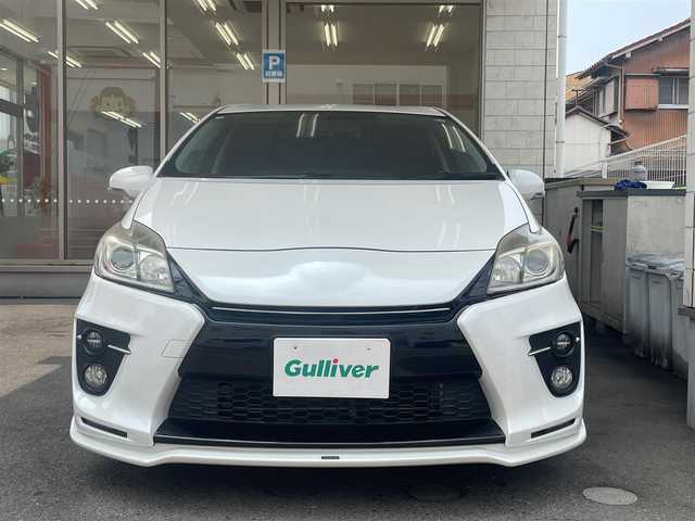 トヨタ プリウス S ツーリングセレ G’s 愛知県 2014(平26)年 6.2万km ホワイトパールクリスタルシャイン /当店買取/禁煙///純正ナビNSZT-W62G//バックカメラ//CD/DVD/SD/フルセグTV/Bluetooth//LEDBEAM/HID/Aライト//専用18アルミ/専用革巻きステア/専用エアロ//社外Fリップスポイラー//SRSカーテンエアバック//社外シートカバー//保証書/取説/ナビ取説
