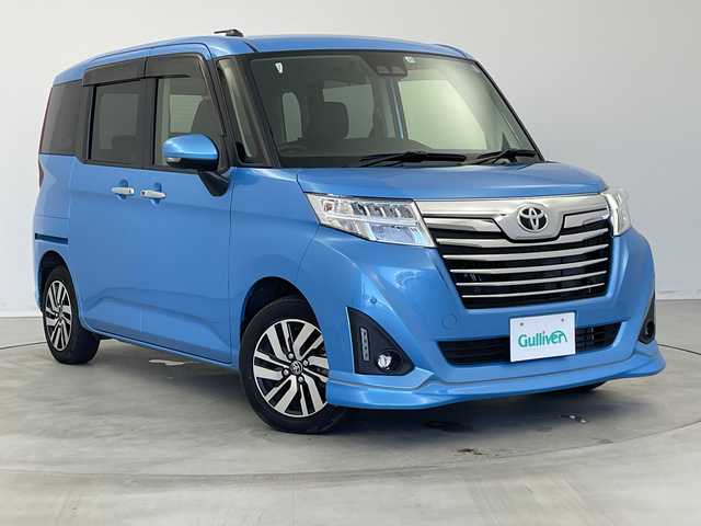 トヨタ ルーミー カスタムG 新潟県 2019(令1)年 4万km ファインブルーマイカメタリック 純正オーディオ【CHN-W54】/スマートアシスト/衝突被害軽減ブレーキ/レーンキープアシスト/クルーズコントロール/両側パワースライドドア/前後コーナーセンサー/アイドリングストップ/横滑り防止装置/LEDヘッドライト/オートマチックハイビーム/レザーステアリング