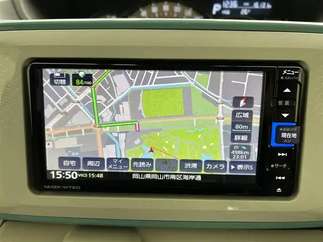 ダイハツ ムーヴ キャンバス G メイクアップ VS SAⅢ 岡山県 2022(令4)年 1.7万km パールホワイトⅢ/ファインミントメタリック 2トーン 純正ナビ　衝突軽減ブレーキ　両側電動スライドドア　全周囲カメラ　ＥＴＣ　運転席シートヒーター　ＬＥＤヘッドライト　ドライブレコーダー　オートハイビーム　フルセグＴＶ　ＵＳＢ接続　Ｂｌｕｅｔｏｏｔｈ